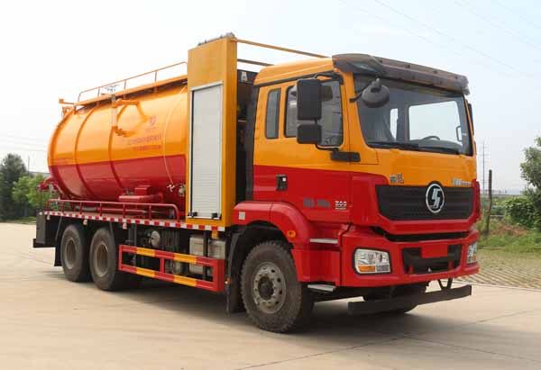 陜汽德龍6x4管道疏通車|CLT5250GQWSX6型清洗吸污車